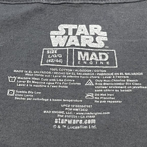 Mad Engine Star Wars Mandalorian The Child Grogu Sketch Shirt Size Large - Picture 7 of 12